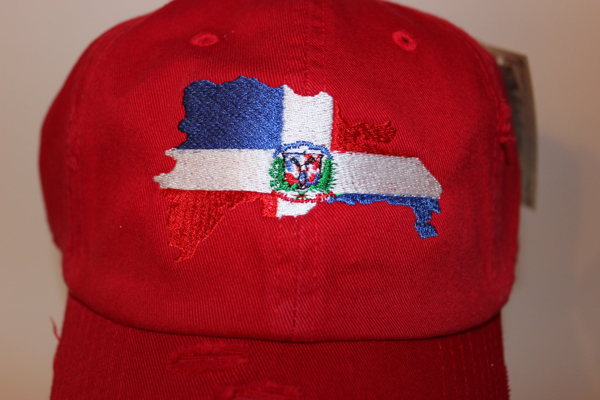 Adult Mesh Baseball Cap with Dominican Republic Map Flag
